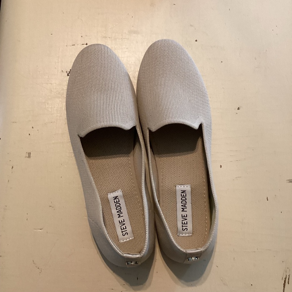SOLD!  Steve Madden Women's Cream Slip-On Shoes